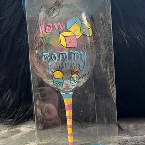 Colorful New Mommy Wine Glass